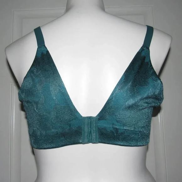 CACIQUE Green Padded Floral Overlay Underwire Bra Plus Size 40DD - Picture 3 of 5
